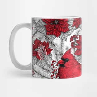 Cardinals on Christmas decoration Mug